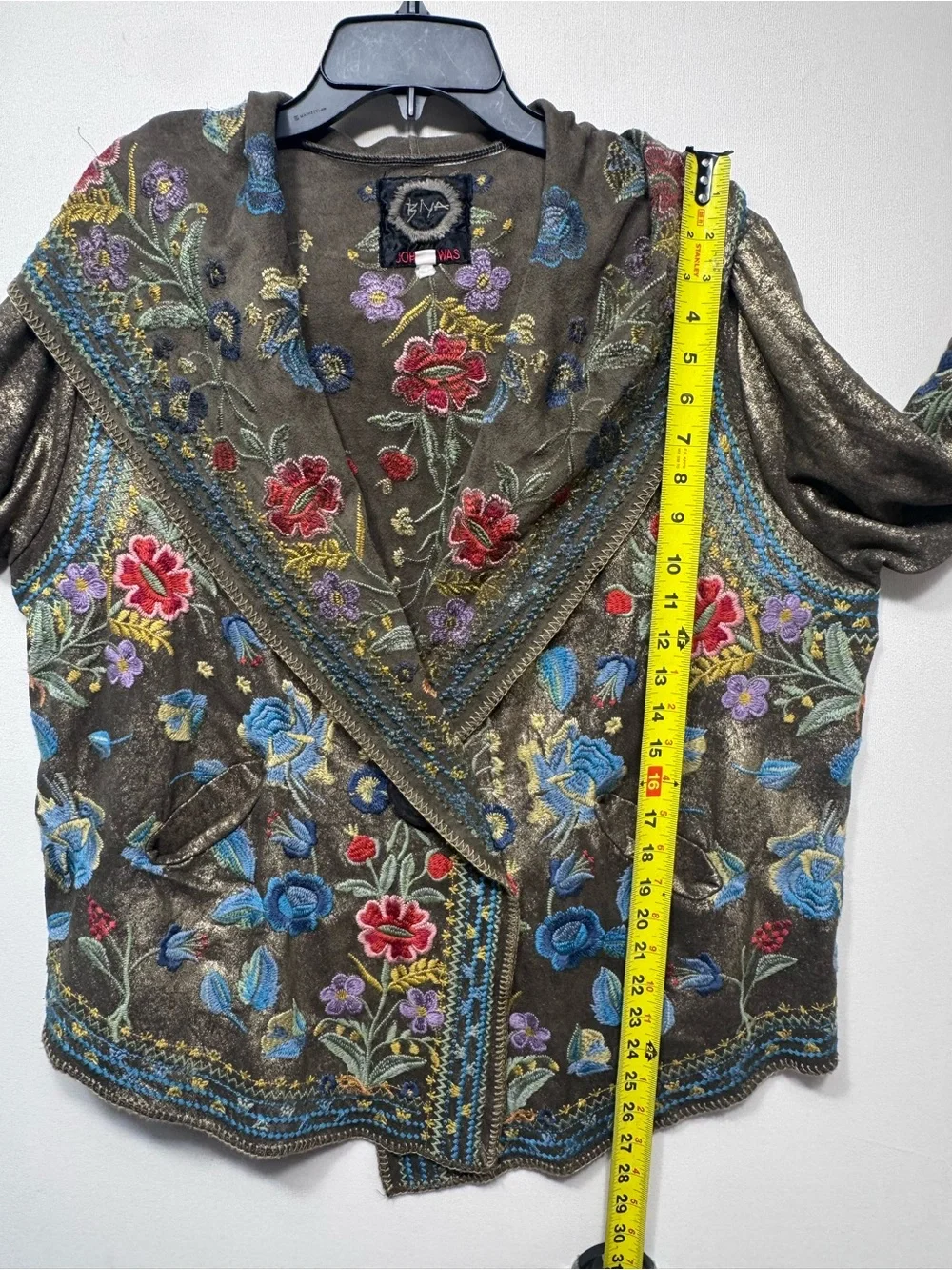 Johnny Was embroidered Hoodie biya Duster Cardigan wrap like new size Xlarge